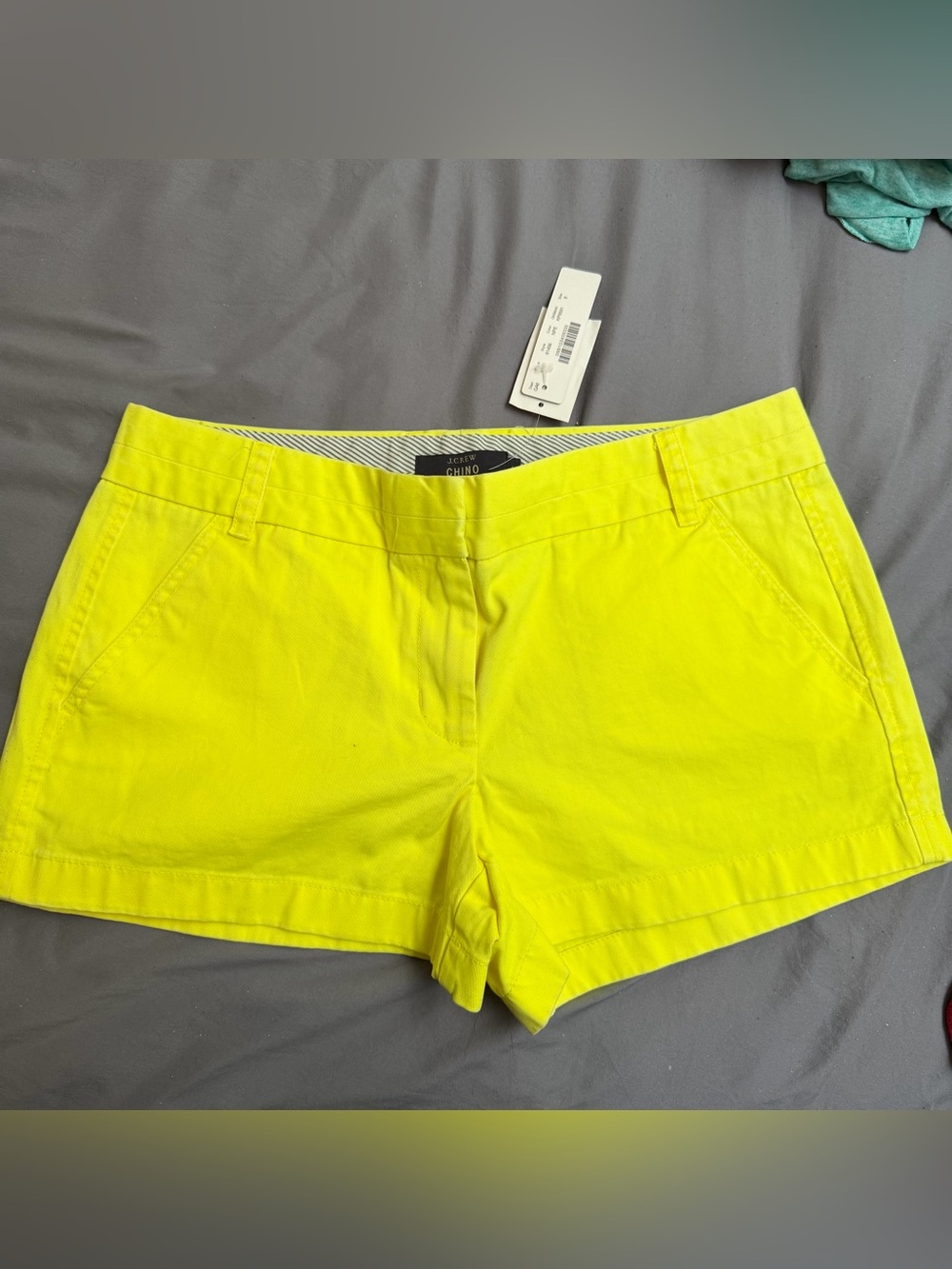 NEW NWT J.Crew Chino Neon Yellow Cotton Shorts Size 8 Women's bright limited!